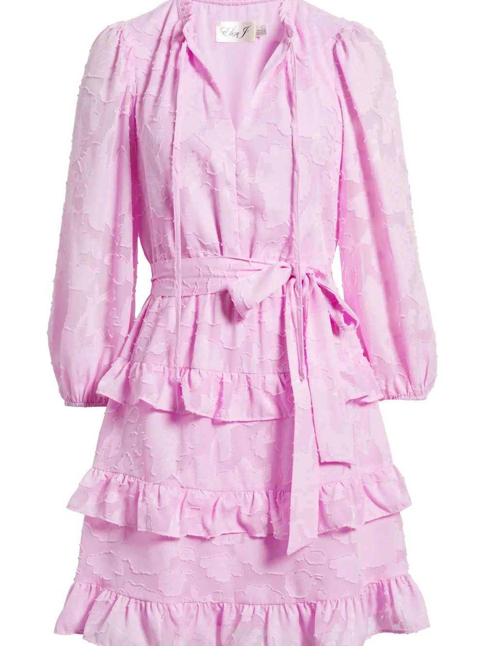 NWT Eliza J Pink Tiered Dress Size 16W - Picture 3 of 12